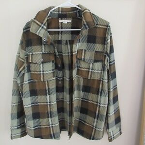 O’Neill Plaid Fleece Button-Up Shirt Jacket